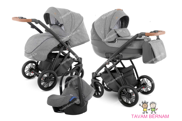 Camarelo Zeo 3-1 Zeo-1 (tumši pelēka) bērnu universālie ratiņi Camarelo Zeo 3-1 Zeo-1 (tumši pelēka) bērnu universālie ratiņi